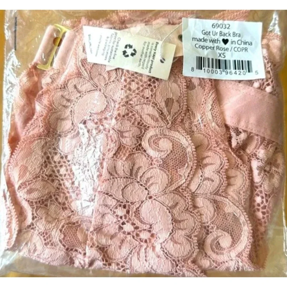 Free People‎ x We are HAH Got Ur Back Bra Womens XS Copper Rose Lace Sexy NWT - Picture 5 of 7
